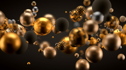 Beautiful background with balls. 3d illustration, 3d rendering.