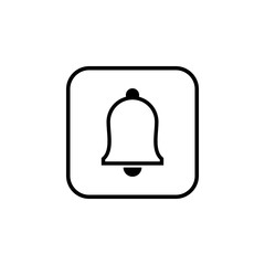 Bell Icon in trendy flat style isolated on grey background. Notification symbol for your web site design