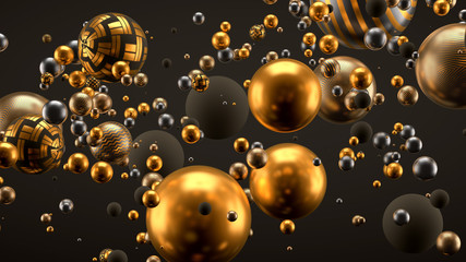 Beautiful background with balls. 3d illustration, 3d rendering.