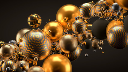 Beautiful background with balls. 3d illustration, 3d rendering.