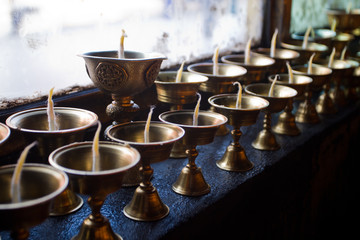 Fototapeta na wymiar Tibet style Yak oil lamp