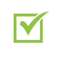 Green check mark icon in a box. Tick symbol in green color. check icon vector. check list button icon