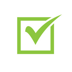 Green check mark icon in a box. Tick symbol in green color. check icon vector. check list button icon