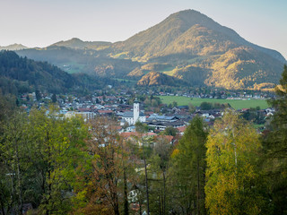 Oberaudorf in Bavaria seen from the Auerburg ruin