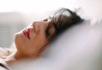 closeup of real woman