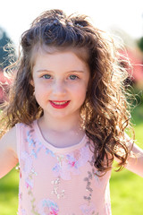 Five Year Old Girl Portrait Before Dance Performance