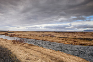 The scenic Seljalands River