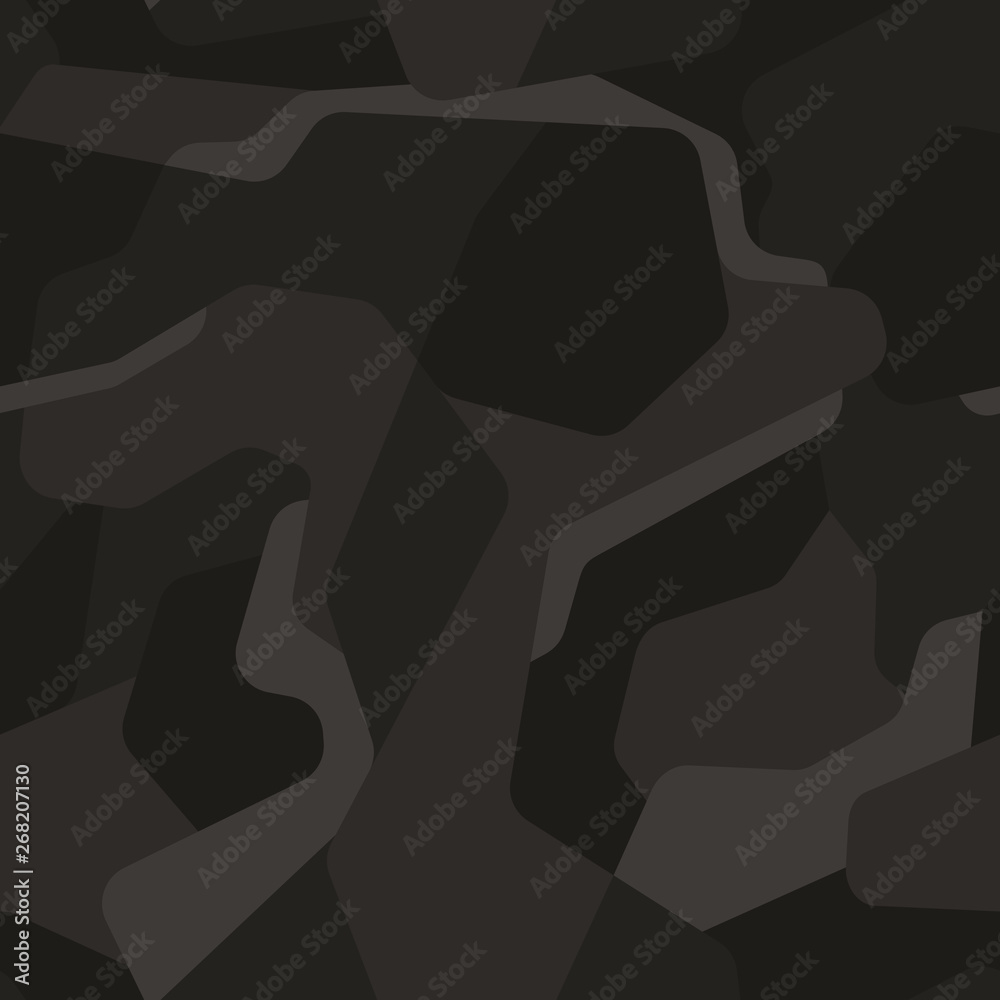 Canvas Prints Camouflage black, dark gray and cray colours seamless pattern. Vector illustration.