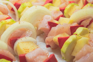 Raw Shashlik Skewers