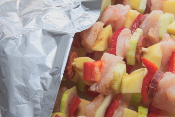 Raw Shashlik Skewers