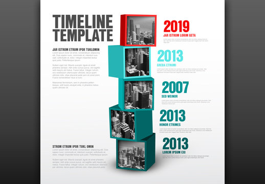 Stacked Cubes Timeline Layout