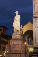 Statue of Dante Alighieri in florence, Italy