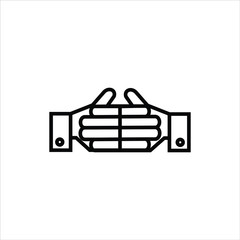 Handshake. Helping hand. Abstract badge. Vector illustration.