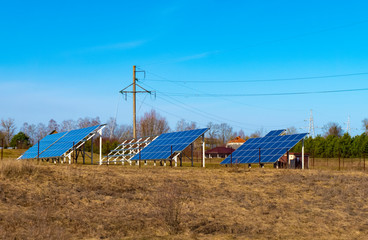 Fototapeta na wymiar Solar Energy Farm with photovoltaic panels