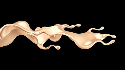 Obraz premium Elegant, luxury splash of gold liquid. 3d illustration, 3d rendering.