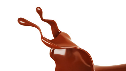 A splash of chocolate. 3d illustration, 3d rendering.