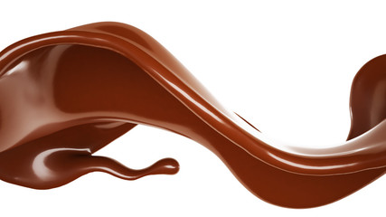 A splash of chocolate. 3d illustration, 3d rendering.