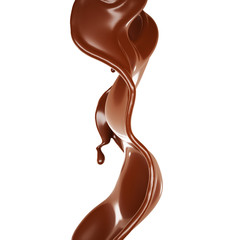 A splash of chocolate. 3d illustration, 3d rendering.