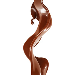 A splash of chocolate. 3d illustration, 3d rendering.