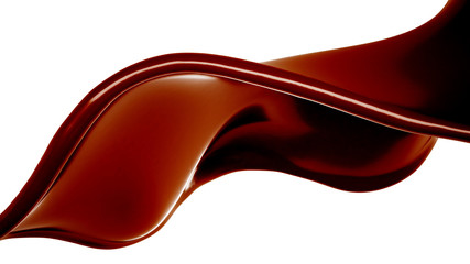 A splash of chocolate. 3d illustration, 3d rendering.