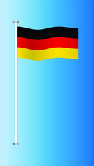 German flag on blue background