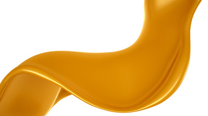 Splash of caramel. 3d illustration, 3d rendering.