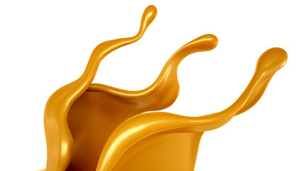 Splash of caramel. 3d illustration, 3d rendering.