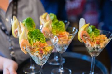 Prawn Cocktail Glasses with Lemon
