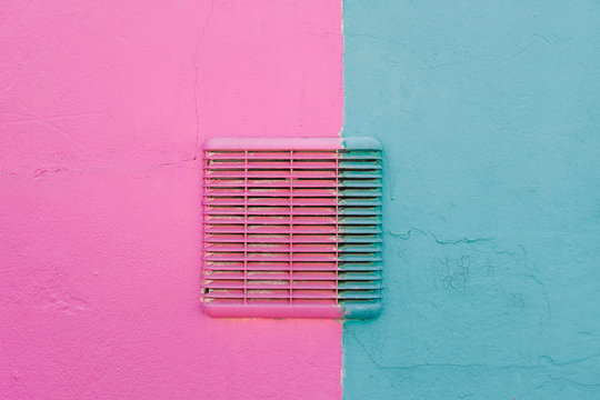 Colorful vent on Burano building