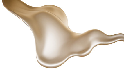 Splash of a light liquid on a white background. 3d illustration, 3d rendering.