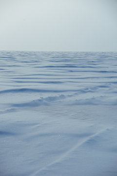 Lake covered by snow