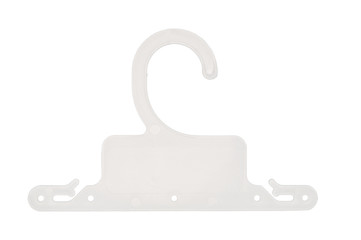 Fototapeta premium Plastic hanger close up isolated on white background