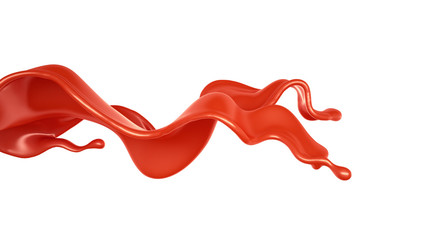 Splash of red paint on a white background. 3d illustration, 3d rendering.
