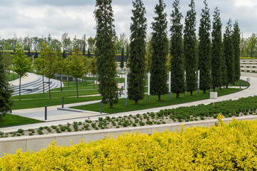 Obraz premium KRASNODAR, RUSSIA - April 19,2018. Territory of football stadium Krasnodar.