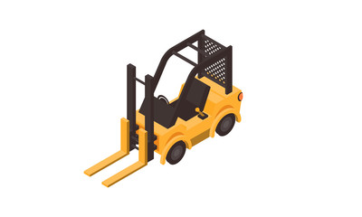 Isometric Forklift Vector Illustration