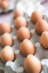 eggs placed in a egg carton