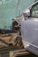 Undercarriage of the car after the accident