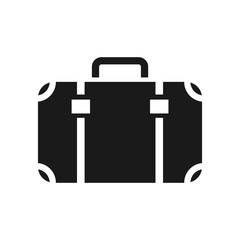 Suitcase icon in trendy flat style. Briefcase icon for website design, logo, and UI. Business case, portfilio bag symbol. Laptop bag