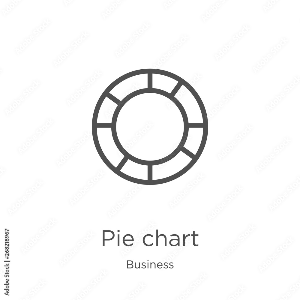 Wall mural pie chart icon vector from business collection. thin line pie chart outline icon vector illustration