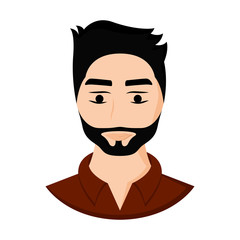 Isolated beauty avatar of a man - Vector