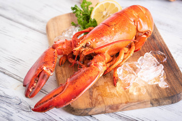 whole boiled lobster image