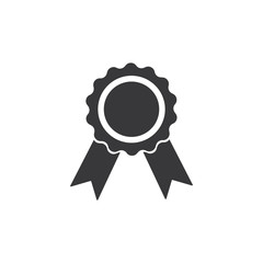 gray award icon isolated on white