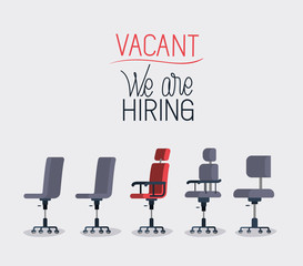 office chairs with we are hiring message