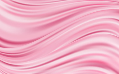 Obraz premium Vector realistic drapery of red fabric. Decorative background of rose silk.