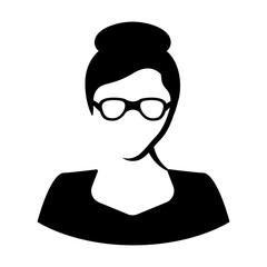 Isolated female avatar icon with glasses - Vector