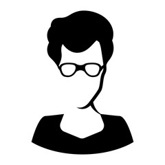 Isolated female avatar icon with glasses - Vector