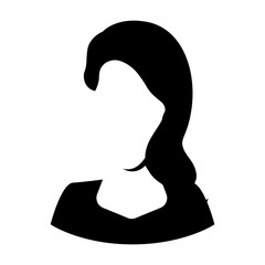 Isolated female long hair avatar icon - Vector