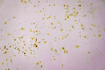 Old Grunge rusty white painted metal texture wall background with stains and cracks