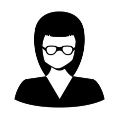 Isolated female short hair avatar icon - Vector