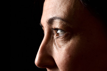 skin texture of middle aged woman